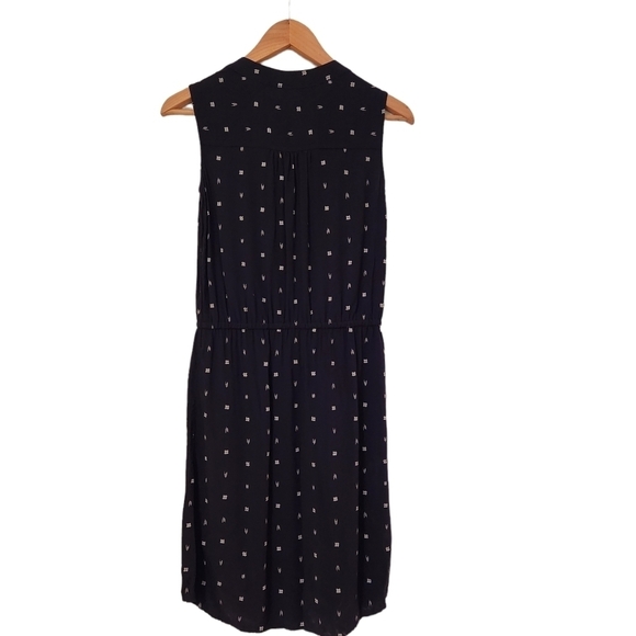 Gap navy blue white sleeveless v-neck mid dress - Picture 7 of 11